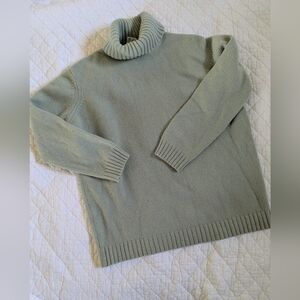 Vintage Sage Green Cashmere Turtleneck